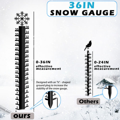 Asenron heavy-duty metal snow gauge offers reliable performance in winter storms.