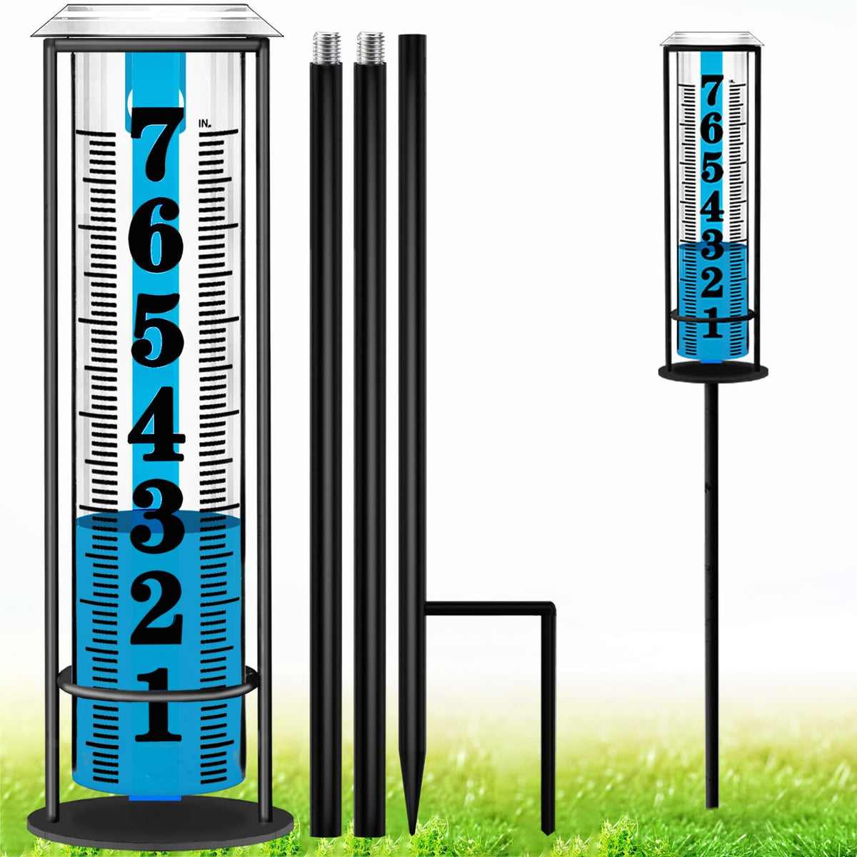 Asenron rain gauge outdoor assembly shows quick setup for yard monitoring