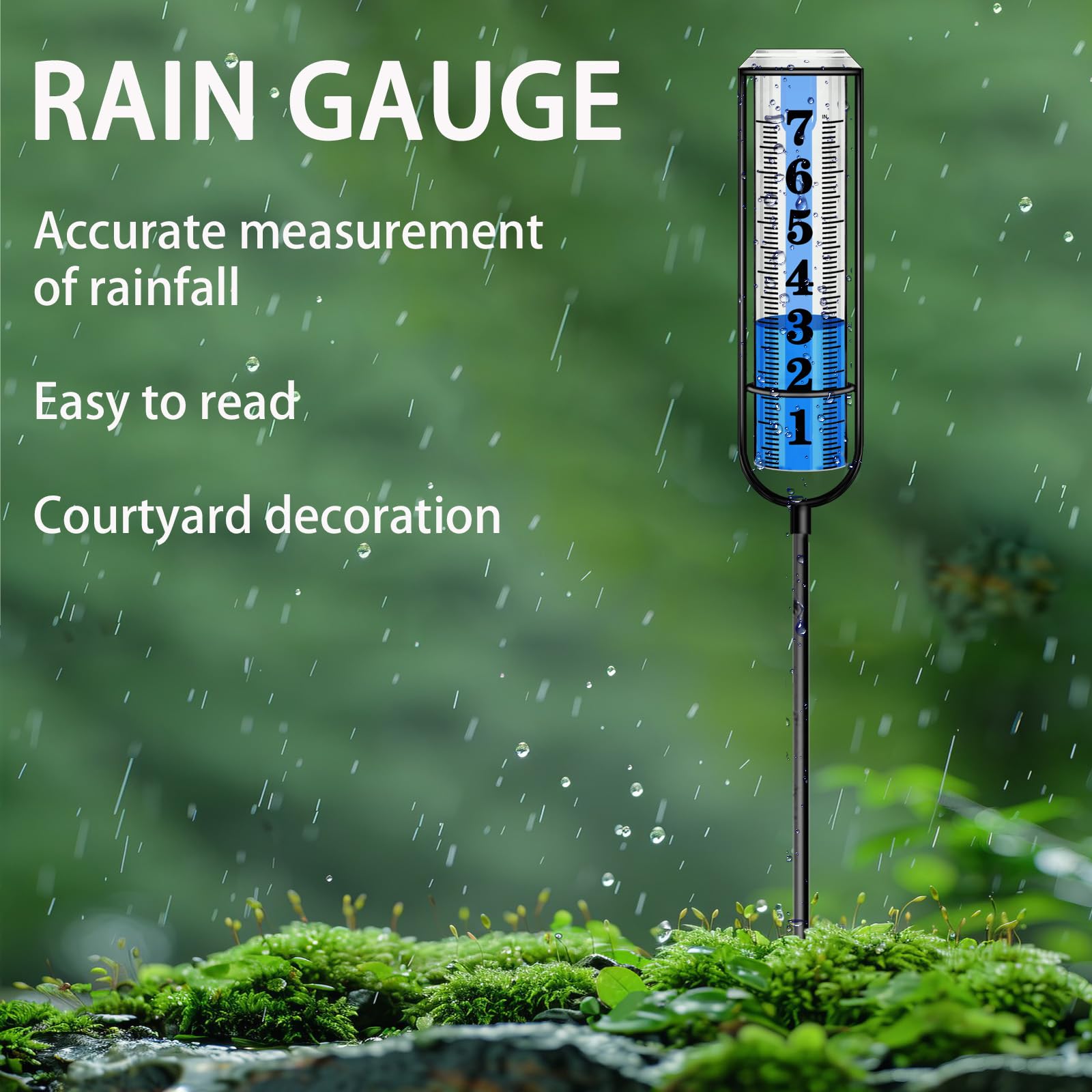 Asenron rain gauge outdoor cast-iron-frame adds sturdy garden decor.