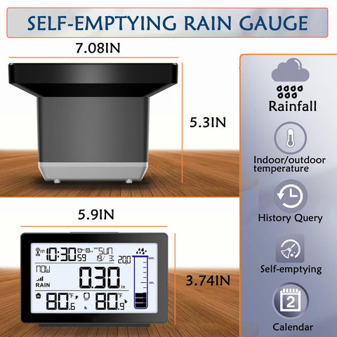 Asenron self-emptying rain gauge features maintenance-free operation and remote data monitoring.