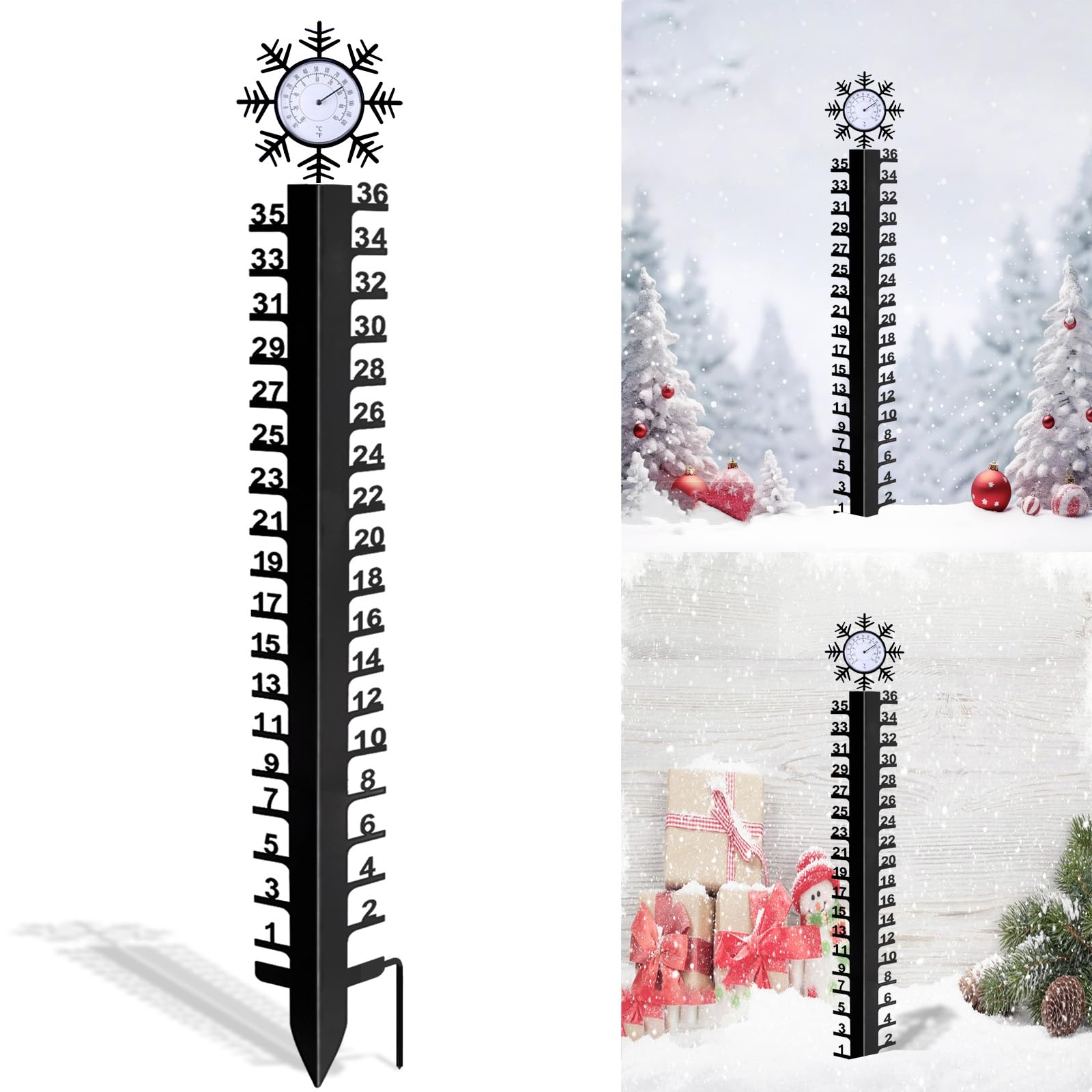 Asenron snow depth ruler provides precise readings up to 36 inches for planning.