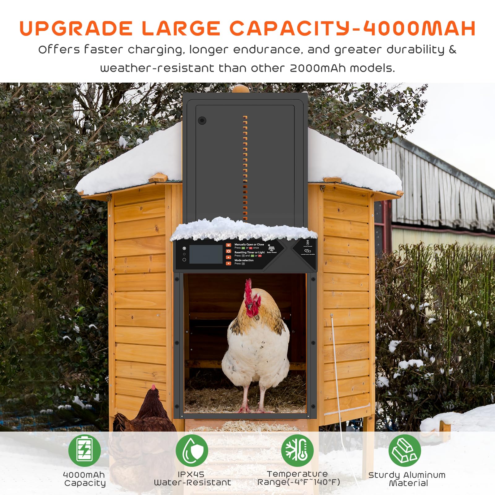 AsFrost LCD display eases battery checks and settings for quick setup.