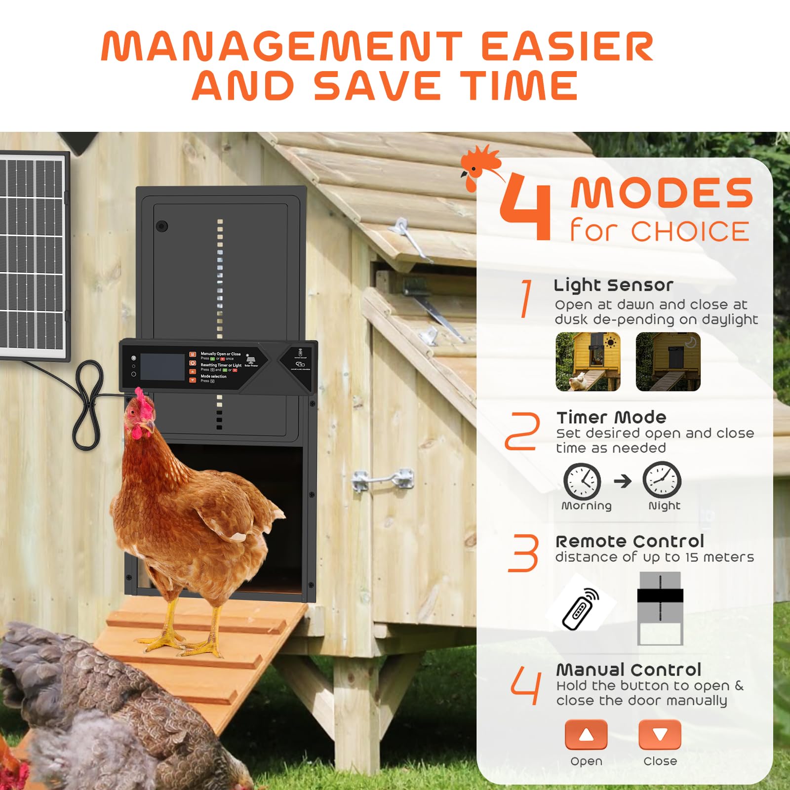 AsFrost solar panel setup highlights renewable power for door operation and reduced maintenance.