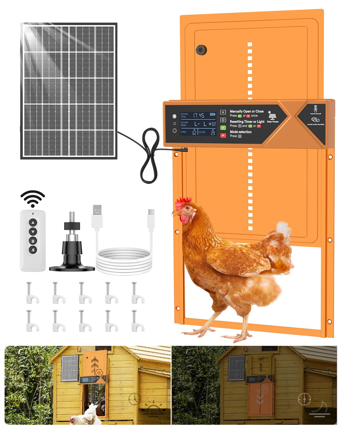 AsFrost large coop door entrance enables easier passage for bigger birds.