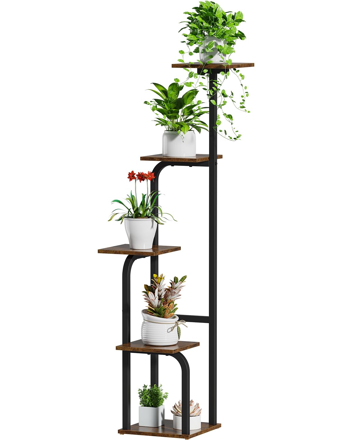 Asgolion 5-tier plant stand for indoor space-saving display of plants