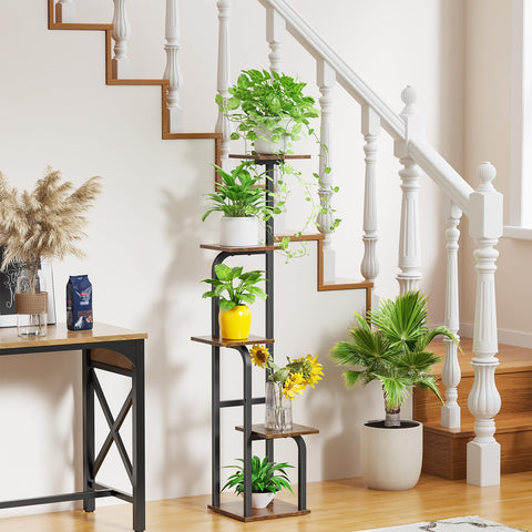 Asgolion decorative indoor plant stand enhances living room aesthetics