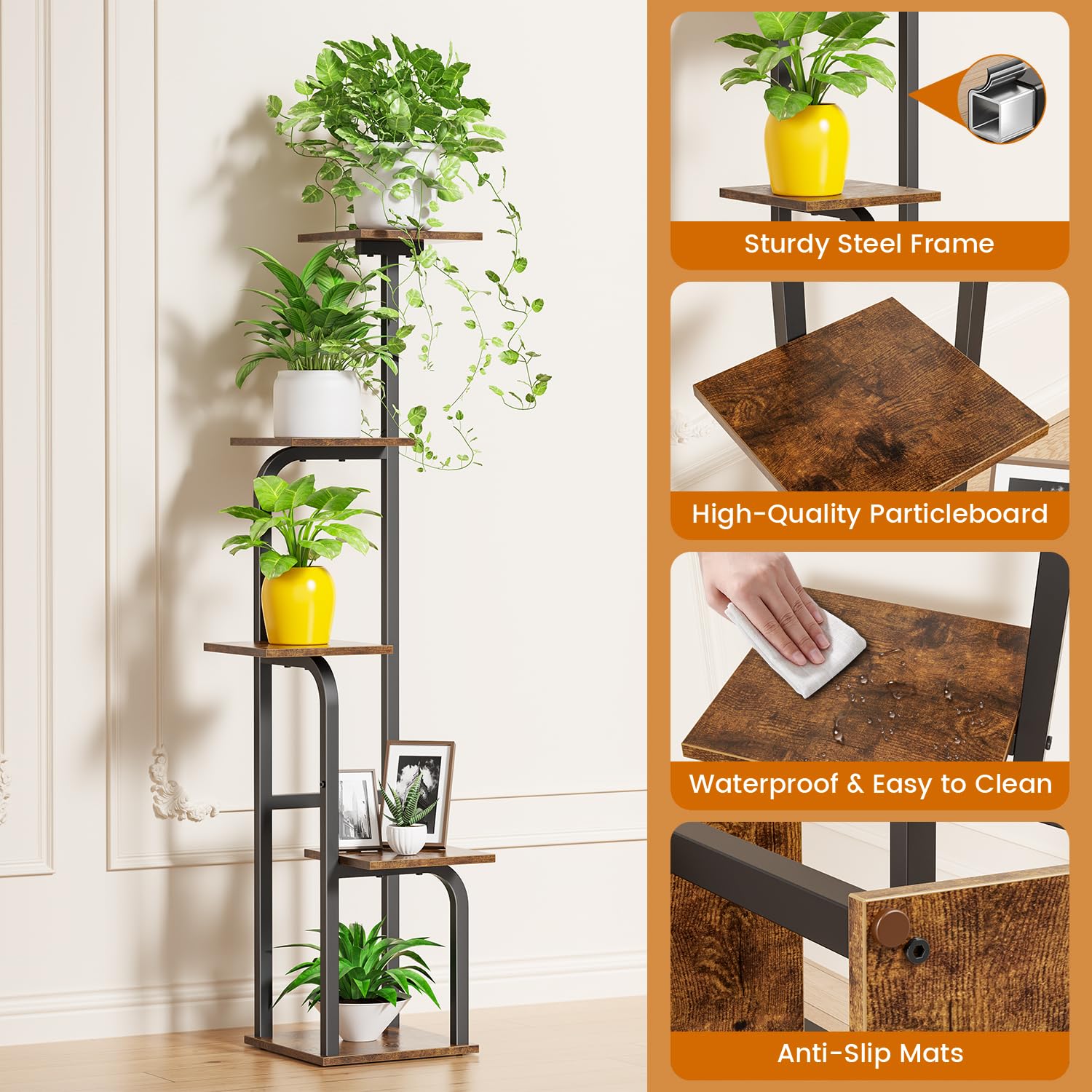 Asgolion multi-function plant stand used as herb organizer or display