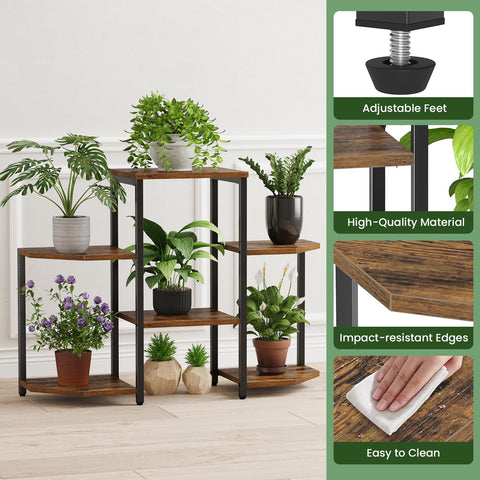 Asgolion plant stand showcased in living room or balcony provides a vibrant focal point.