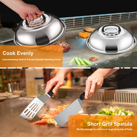 Ashihoti Official long griddle spatula for flipping large batches.