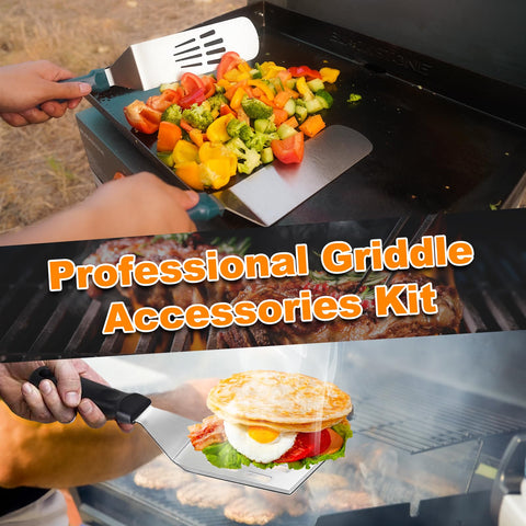Ashihoti Official slotted griddle spatula for quick draining.