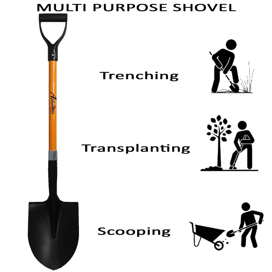 Ashman sharp edge penetrates hard soil for easy scooping and moving dirt.