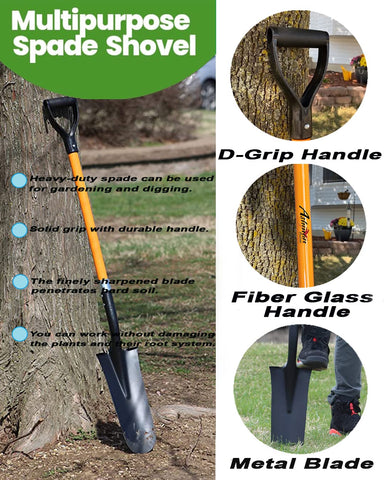 AshmanOnline drain spade with hardened blade designed for tough soil.