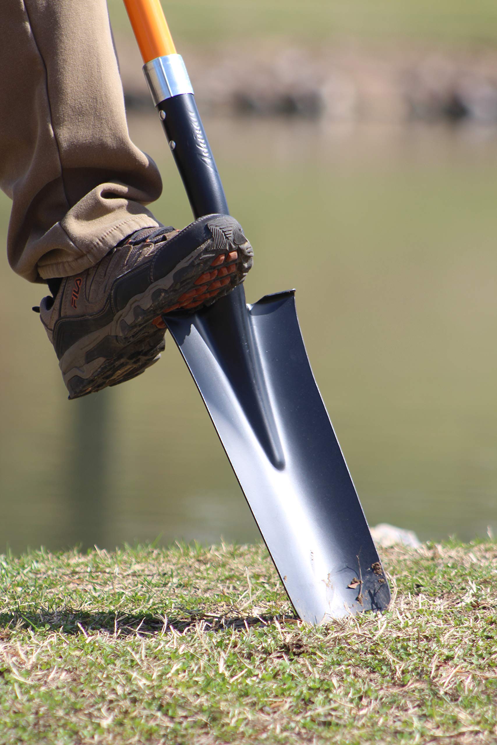 AshmanOnline drain spade with ergonomic grip reducing hand fatigue.