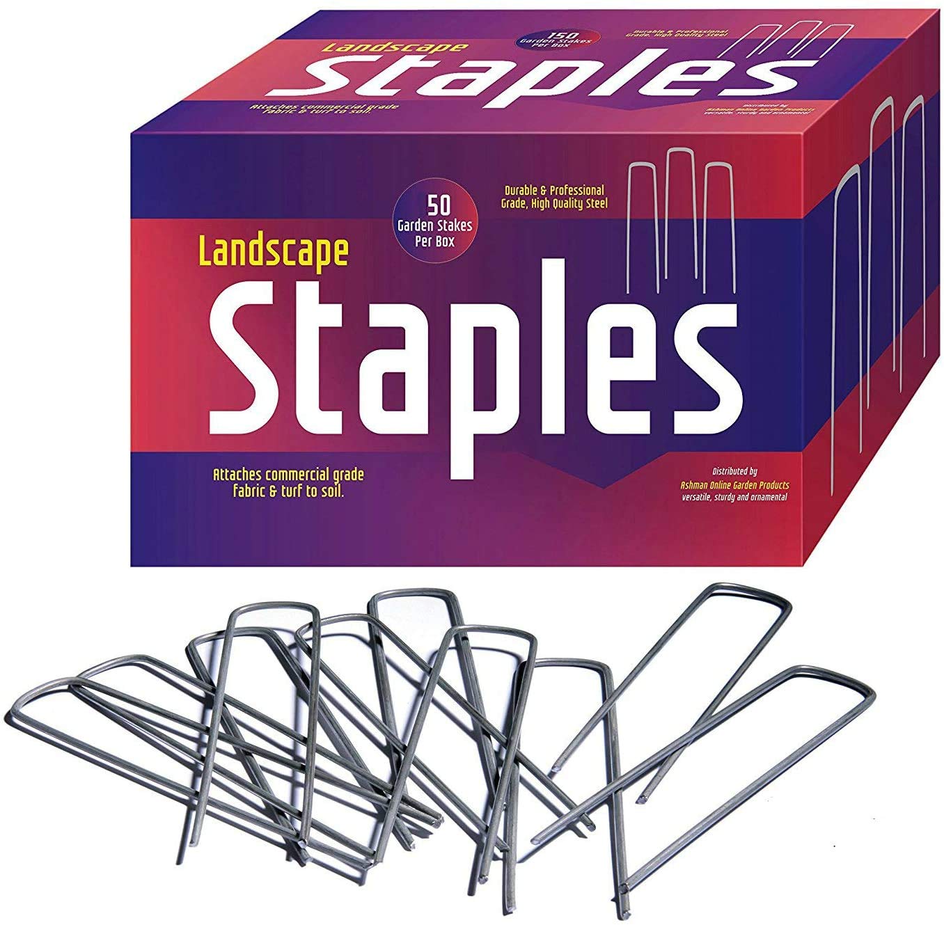 AshmanOnline galvanized garden stakes 50-pack for sturdy, long-lasting landscapes.