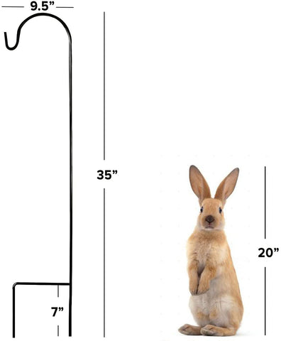 AshmanOnline shepherd hooks supporting bird feeders for backyard wildlife.