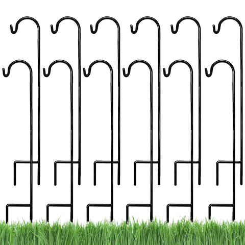 AshmanOnline shepherd hooks stand in the garden for versatile hanging decor.