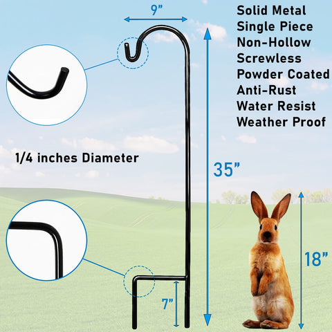AshmanOnline shepherds hook 10 pack accommodates mason jars for charming yard decor.