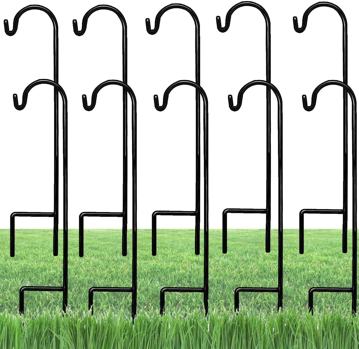 AshmanOnline shepherds hook 10 pack enhances pathways with stylish garden accents.