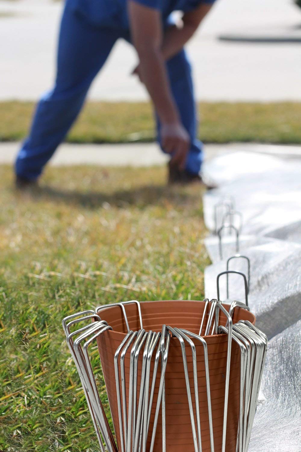 AshmanOnline sod staples resist rust for long-lasting lawn installations.