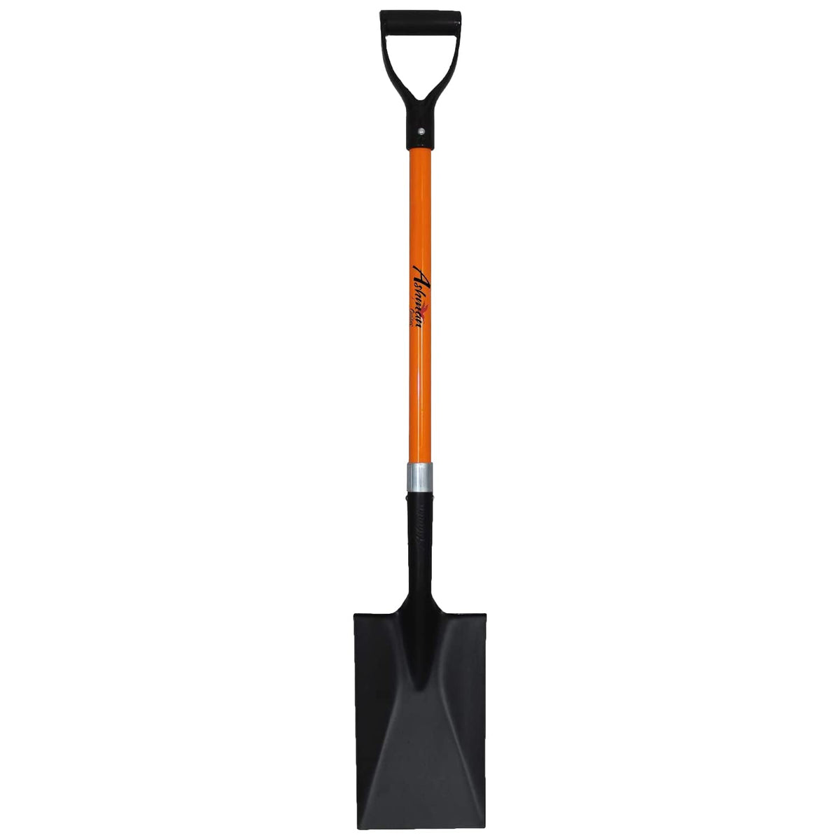 AshmanOnline spade shovel 41in D-handle shows sturdy, two-handed control for tough soil.