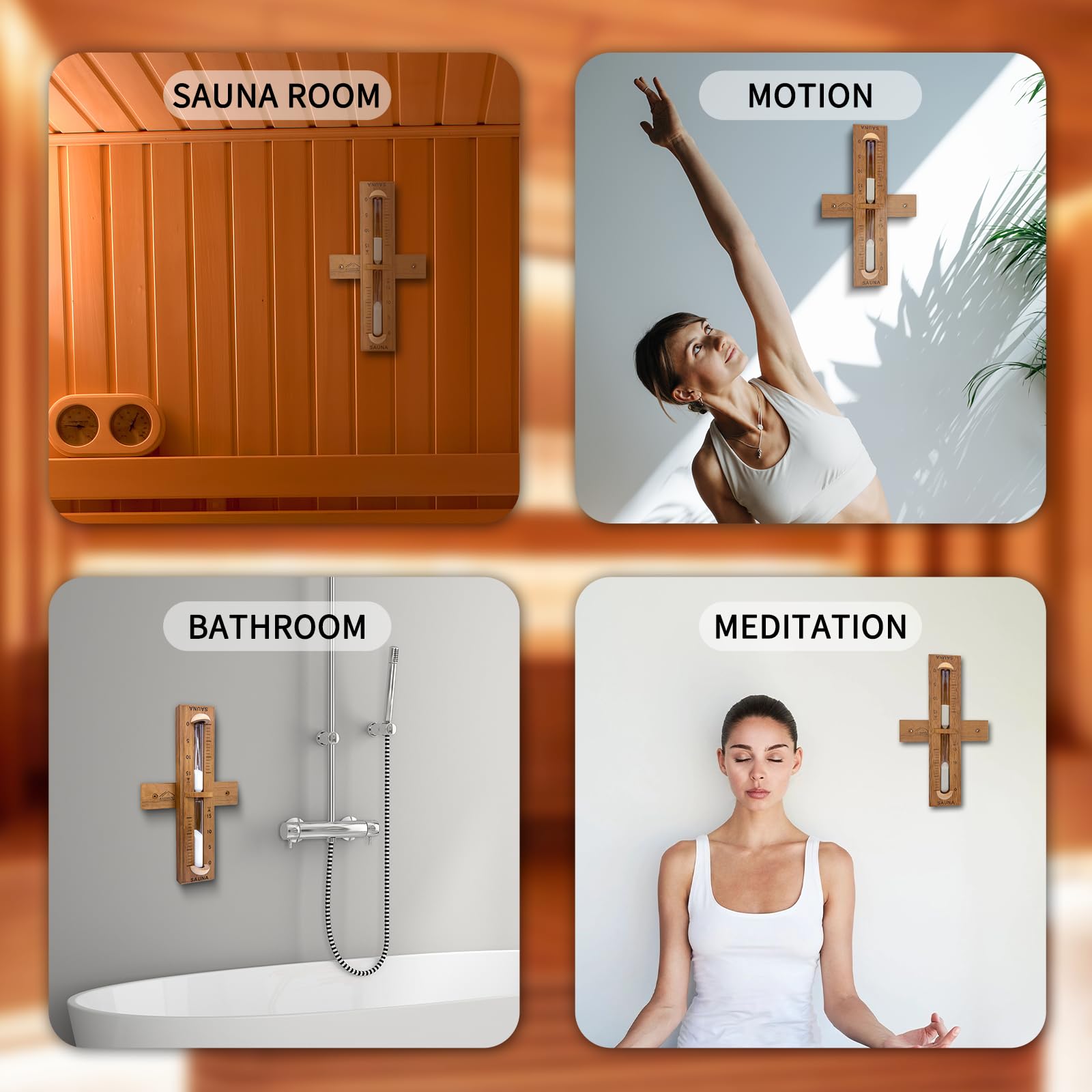 Asidius red cedar sauna timer installation pack with mounting hardware.