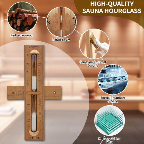 Asidius red cedar sauna timer side angle view showing robust construction.