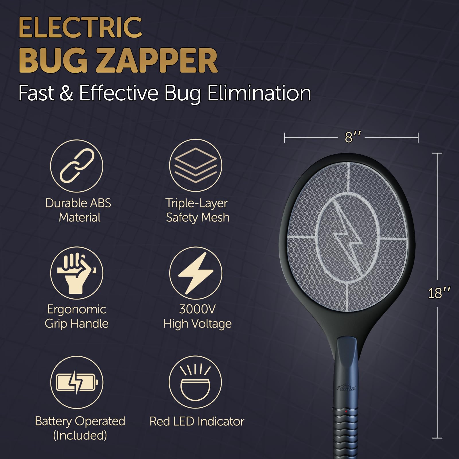 ASISNAI electric fly swatter shows safe cordless operation for family use
