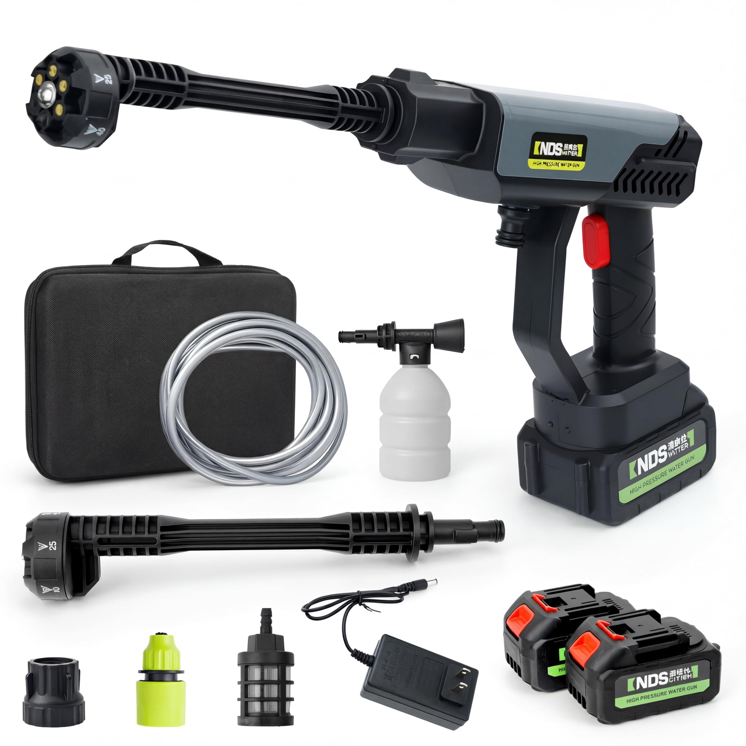 Asjdzy cordless pressure washer package ready for outdoor cleaning.