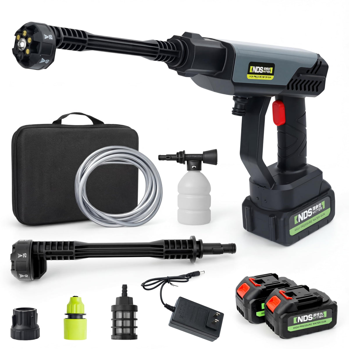 Asjdzy cordless pressure washer package ready for outdoor cleaning.