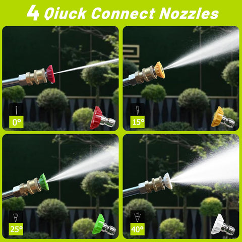 AskAids pressure washer 15deg nozzle cleans broad areas like patios.