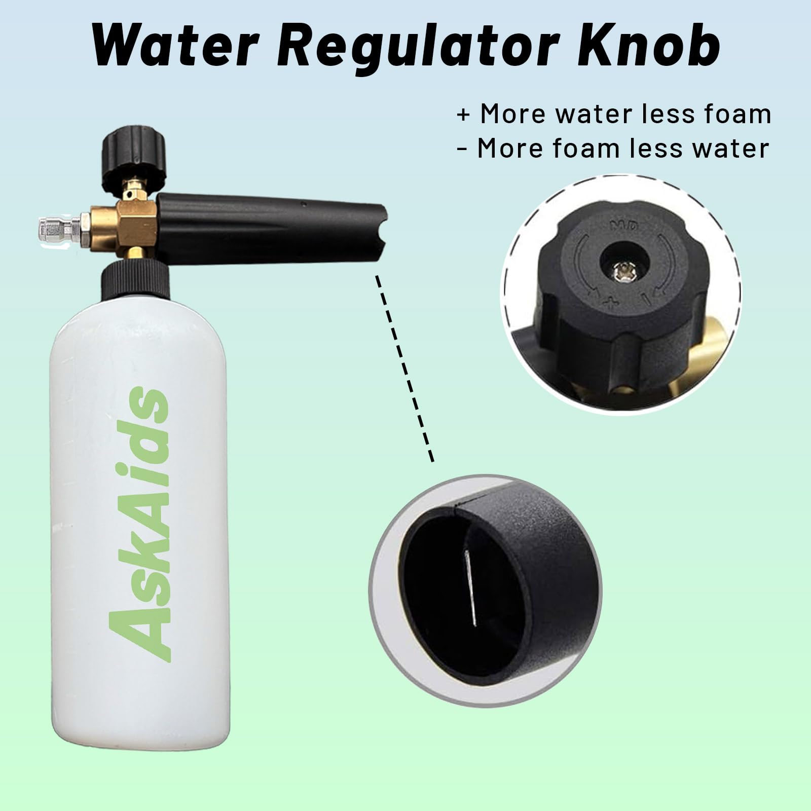 AskAids three-eighths quick connector enables tool-free switch between setups