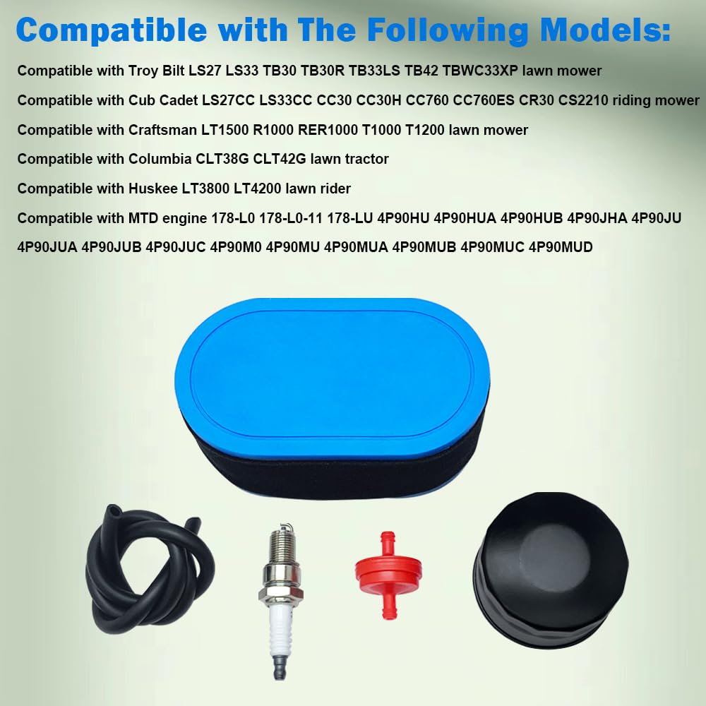 ASKALL complete filter kit contents including air, oil, fuel filters, spark plug, fuel line.