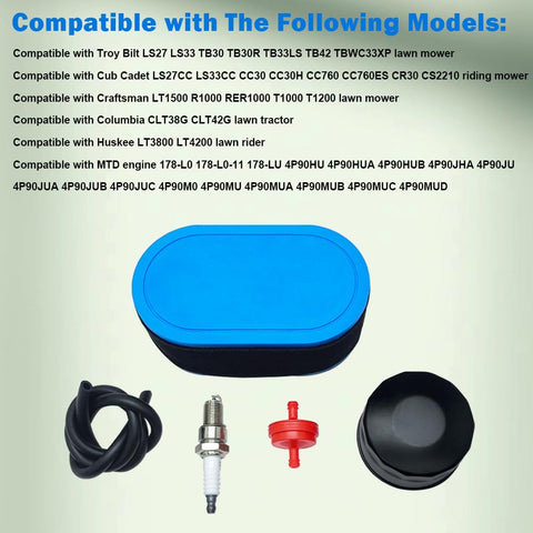 ASKALL complete filter kit contents including air, oil, fuel filters, spark plug, fuel line.
