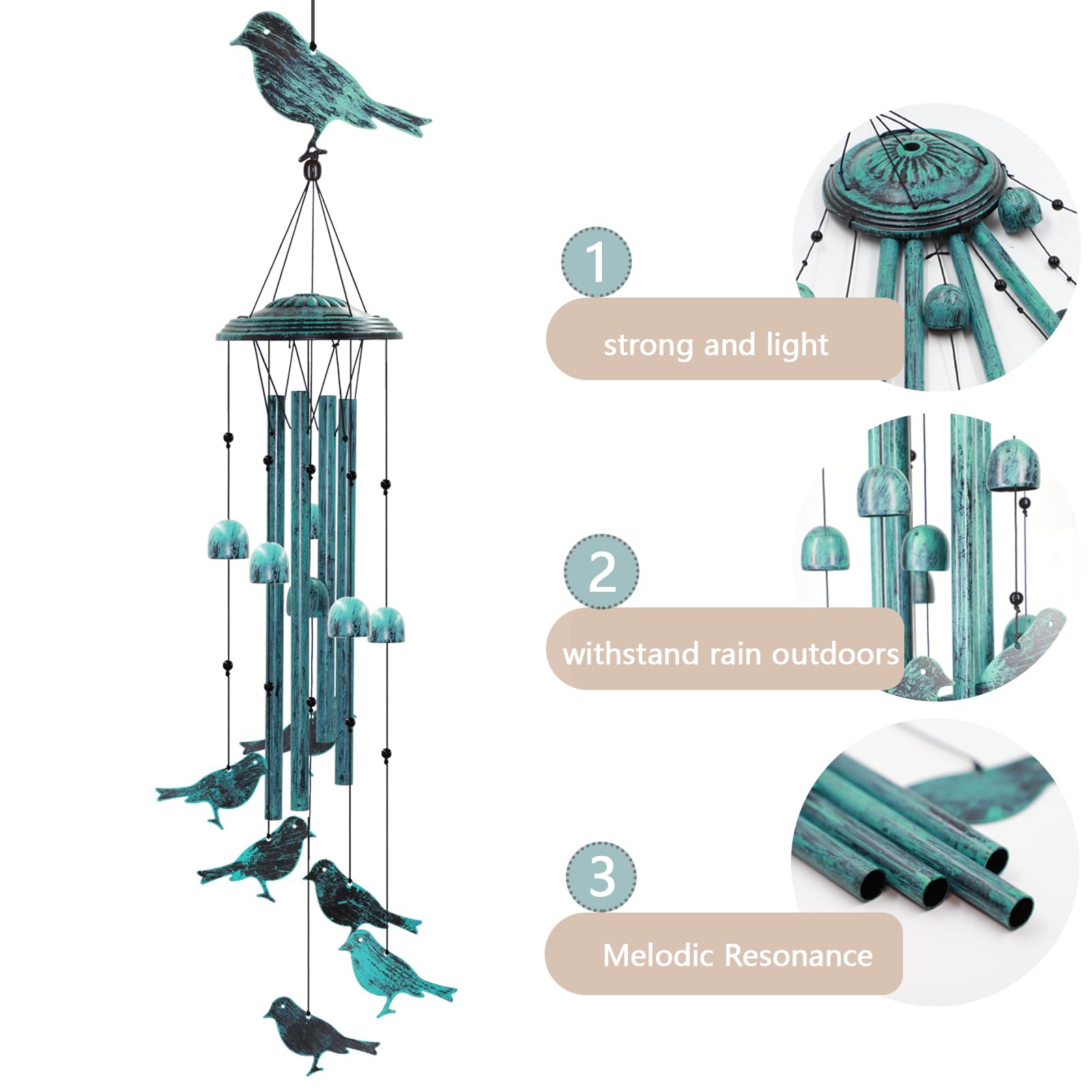 Aluminum cascade tubes on the Askhald wind chimes