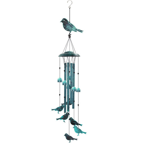 Askhald Bird Wind Chimes outdoors with six bells for soothing breeze melodies
