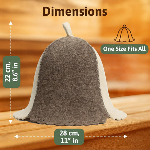ASKOLD sauna cap worn by a woman demonstrates comfortable fit.