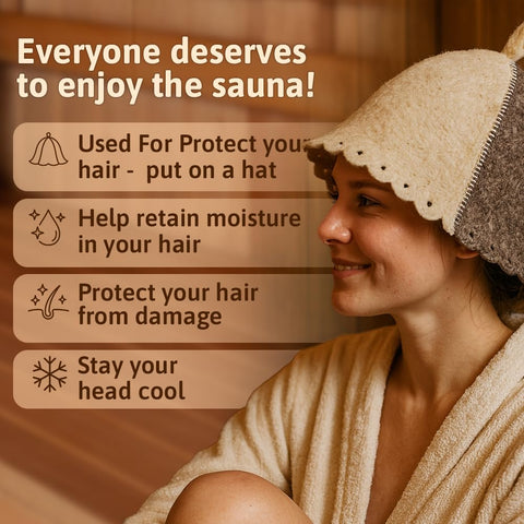 ASKOLD felt sauna cap design emphasizes cozy, stylish banya accessory.