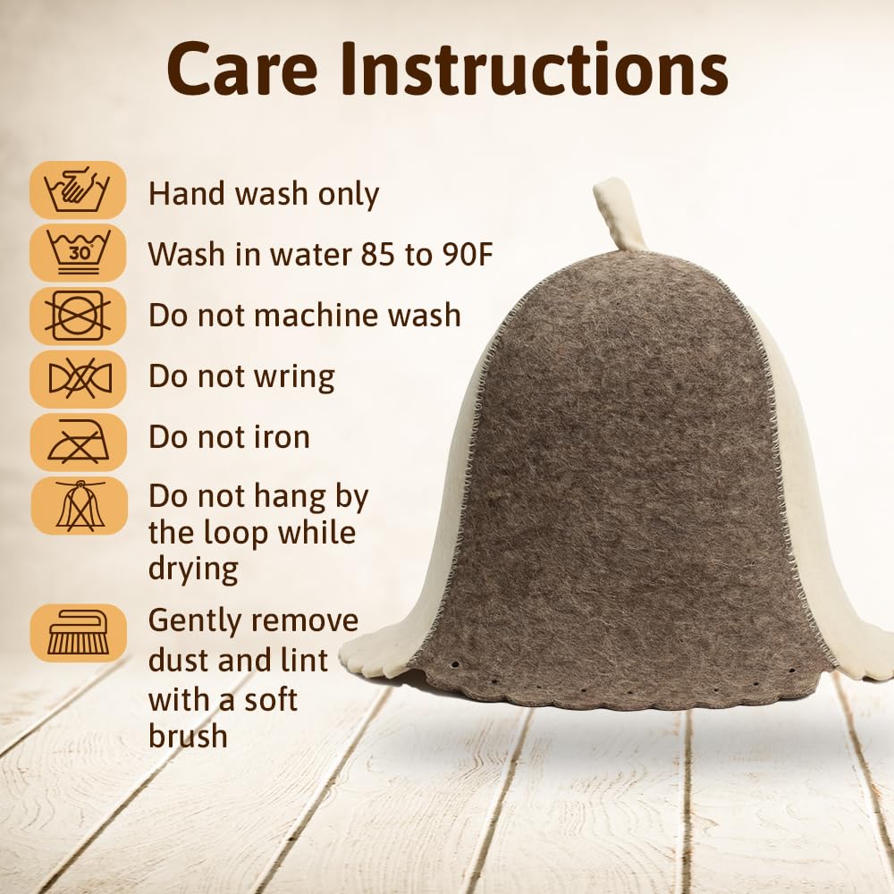 ASKOLD Ukrainian-made wool sauna hat packaging and care-friendly presentation.