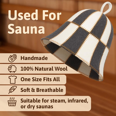 ASKOLD wool sauna cap for men and women with unisex design for hair protection