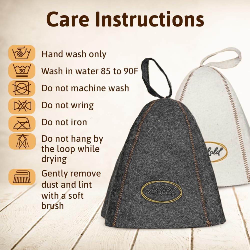 ASKOLD wool sauna hat daily use in home spa setting