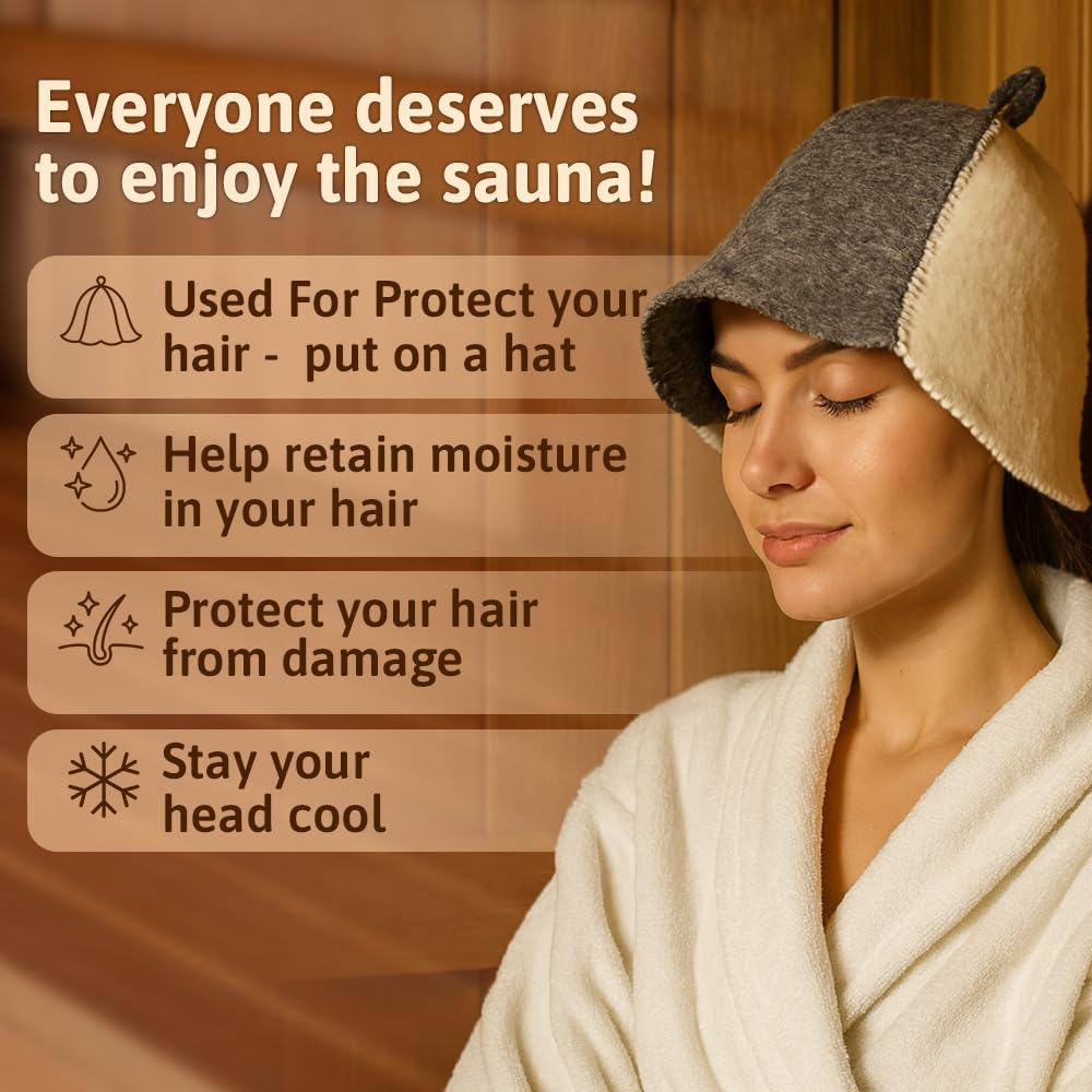 ASKOLD Wool Sauna Hat Grey closeup fabric texture showcases quality wool felt
