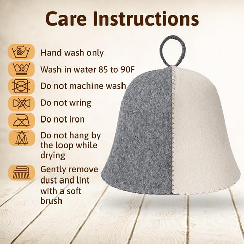 ASKOLD Wool Sauna Hat Grey in-use sauna scene illustrates practicality