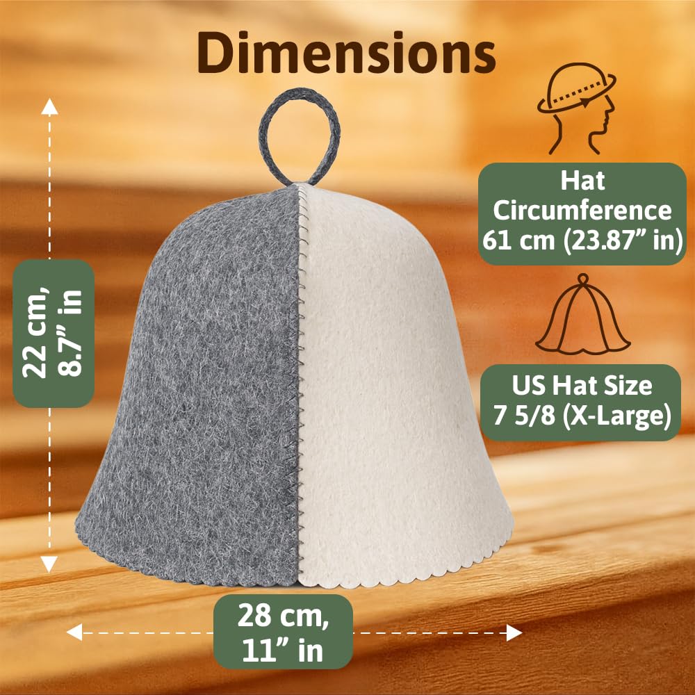 ASKOLD Wool Sauna Hat Grey on-model demonstrates unisex wearability