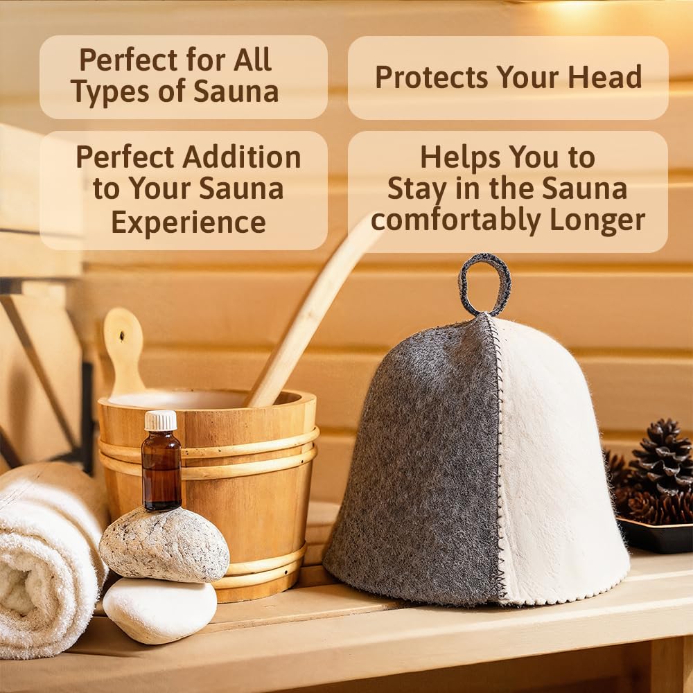 ASKOLD Wool Sauna Hat Grey packaging ready for gifting
