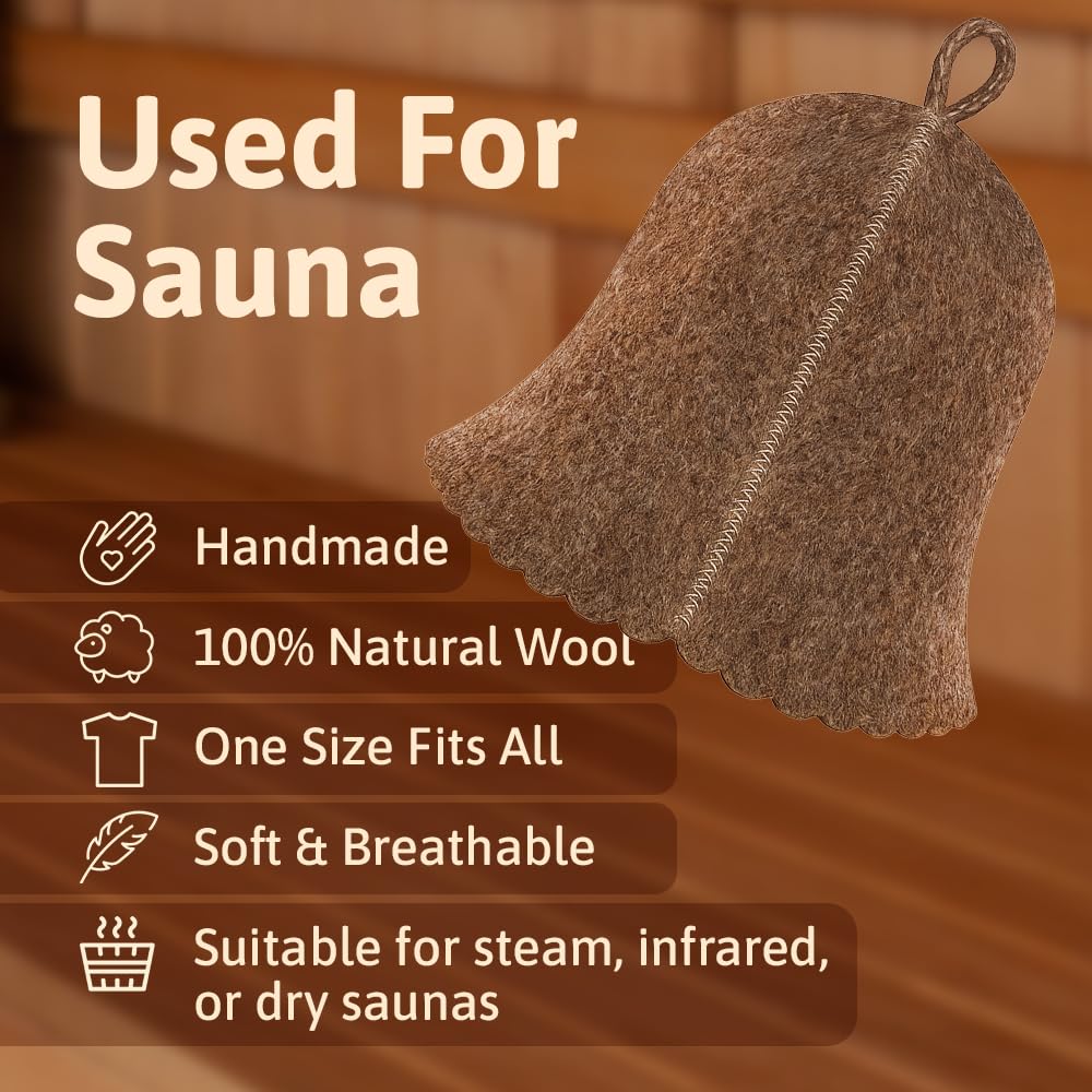 Askold wool sauna hat side view keeps head comfortable in warm environments