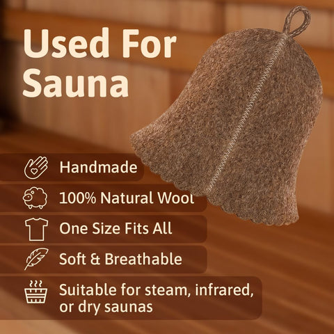 Askold wool sauna hat side view keeps head comfortable in warm environments