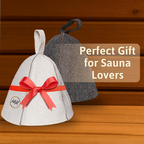 ASKOLD wool sauna hat packaging displayed for gifting
