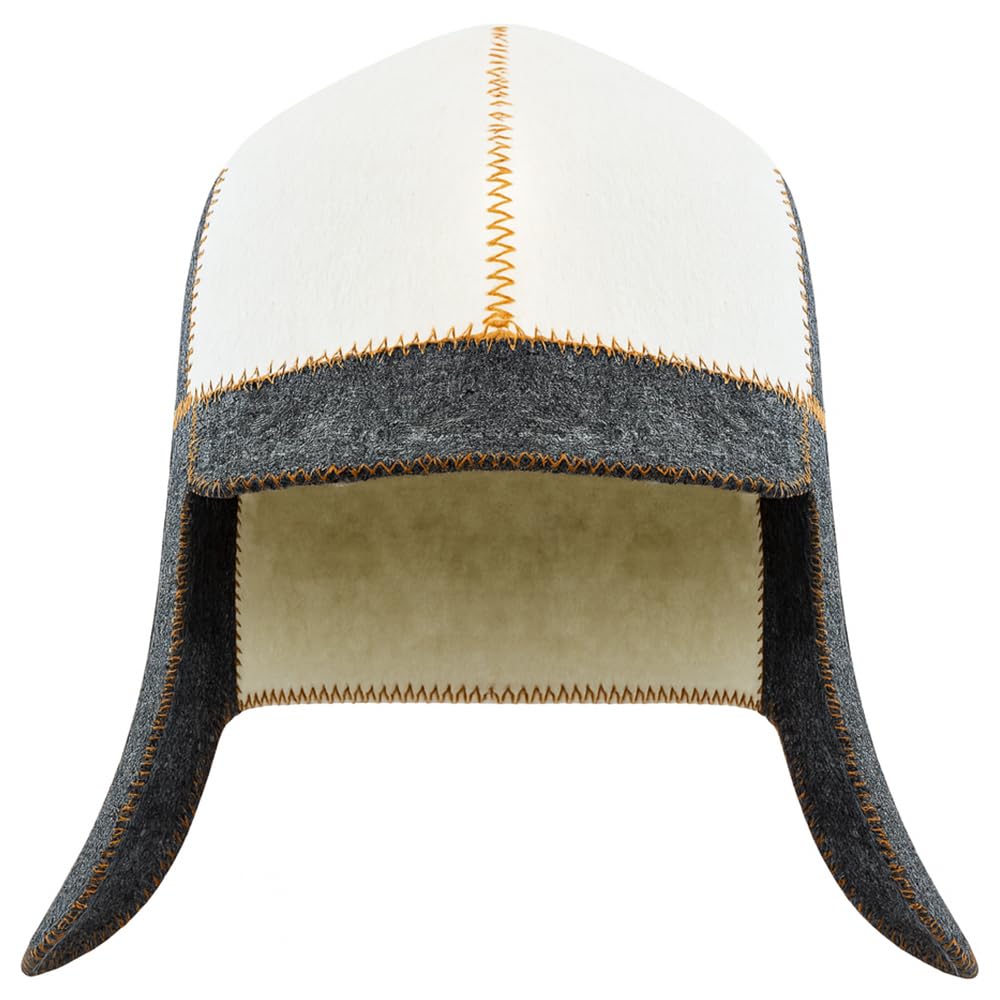 ASKOLD Wool Sauna Hat worn on head showing comfortable fit for all.