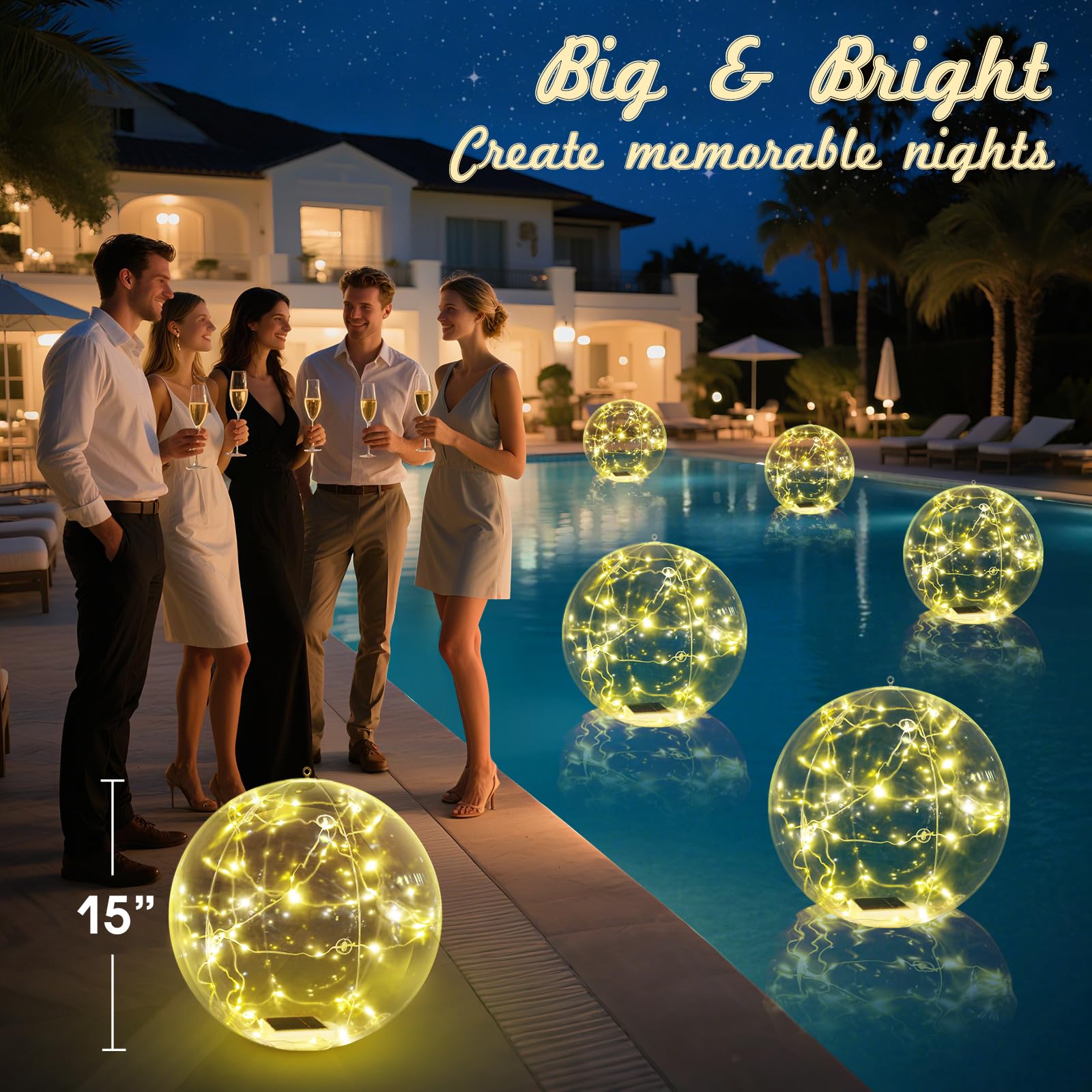 Askyli quick-inflate 15-inch pool light for fast party setup.