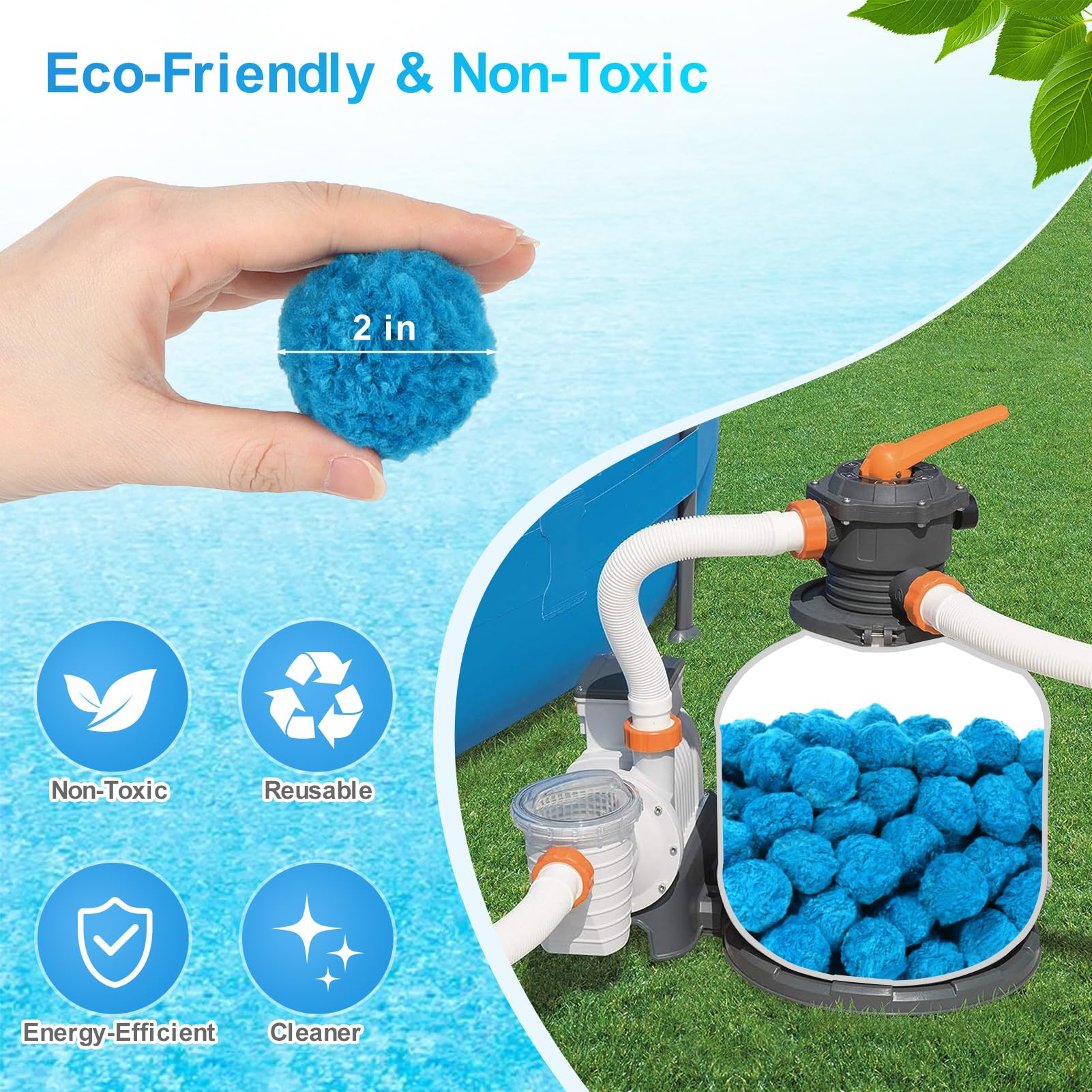 Askyli reusable filter balls provide long-lasting filtration with simple washing.